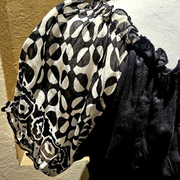 Studio West 1X Milkmaid 1960's 1970's Vintage Bolero Bodice Monochrome Feminine - Picture 9 of 12